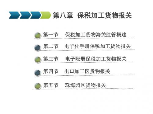 报关实务第八章 保税加工货物报关