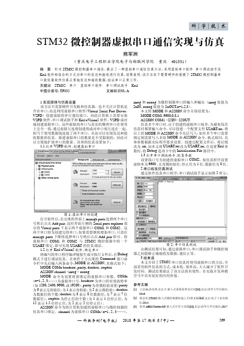 STM32微控制器虚拟串口通信实现与仿真