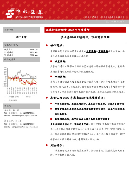 证券行业回顾暨2022年年度展望：多业务驱动业绩向好，市场前景可期