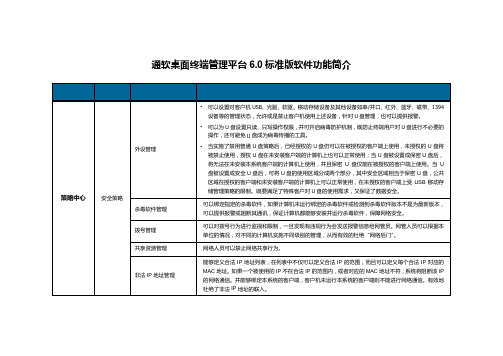 通软桌面终端管理平台6.0标准版功能简介