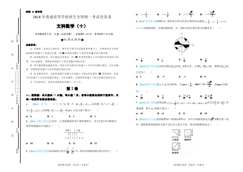 2018年高考文科数学模拟卷(十)