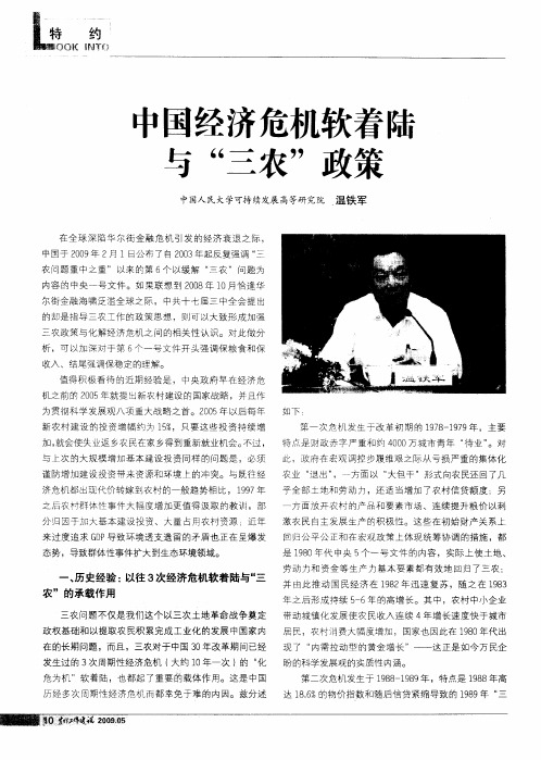 中国经济危机软着陆与“三农”政策