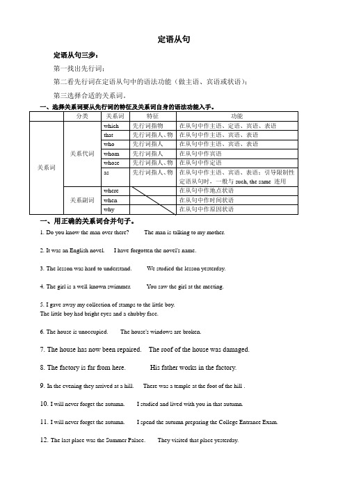 定语从句 总复习学生版