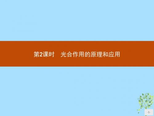 高中人教版生物必修1课件5.4.2 光合作用的原理和应用(1)