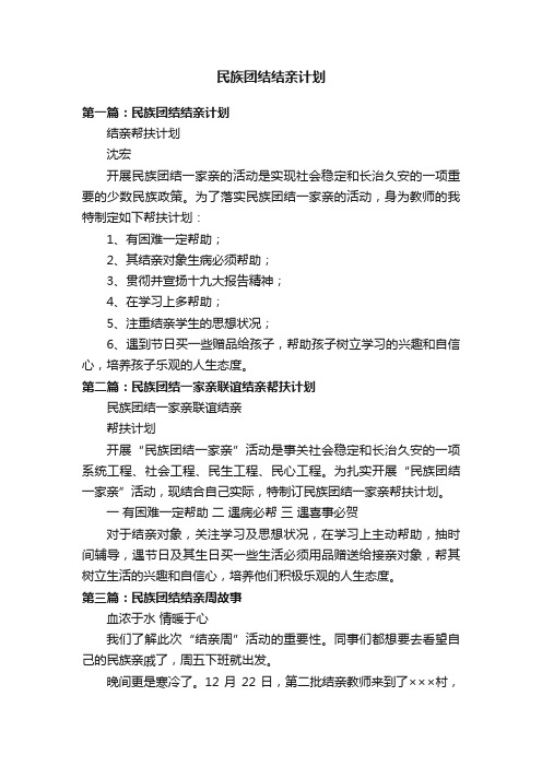 民族团结结亲计划