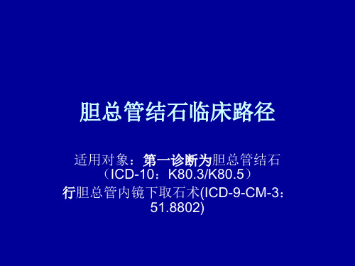 胆总管结石临床路径讲解【21页】