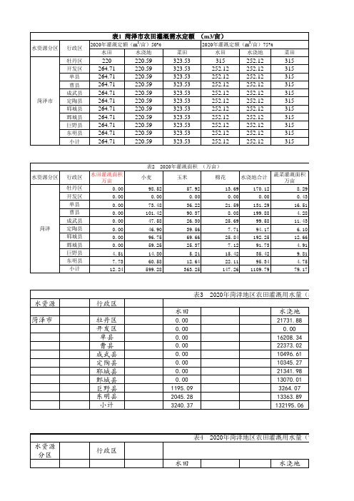 11菏泽市水资源开发利用现状调查与合理配置研究-计算表格