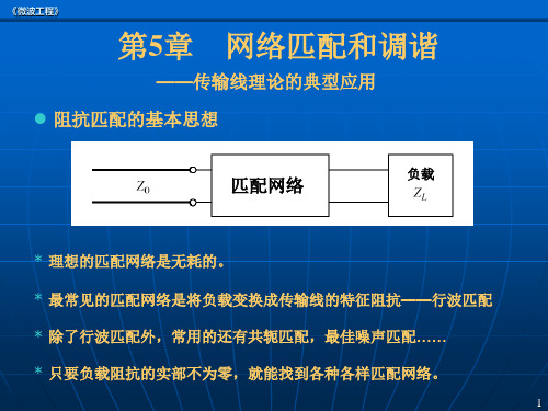 网络匹配和调谐-传输线理论的典型应用