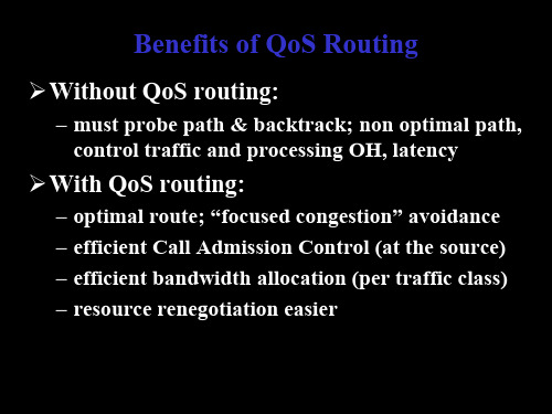 Fundamental QoS Routing Experiment基本的QS路由实验 PPT资料共31页