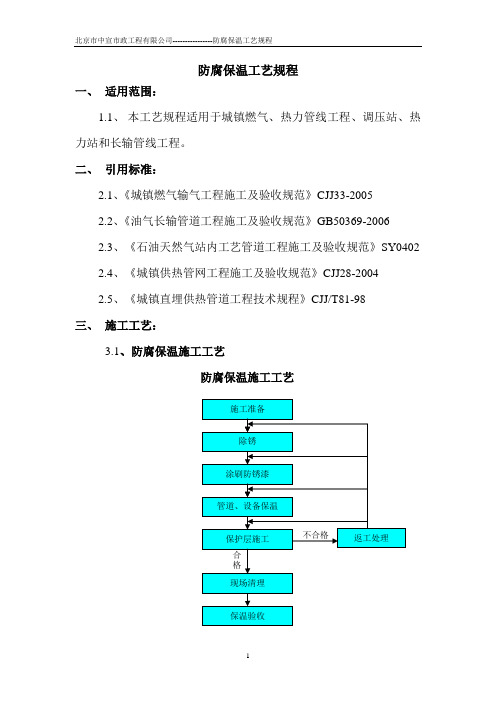 管道防腐保温工艺规程