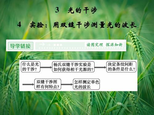 13-3.4 光的干涉 实验 用双缝干涉测量光的波长课件 新人教版选修3-4课件