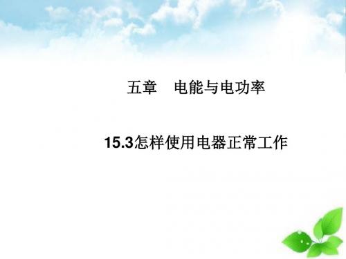 电能与电功率15.3怎样使用电器正常工作[001]ppt课件