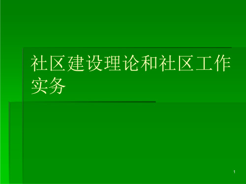 社区建设理论与实务课件