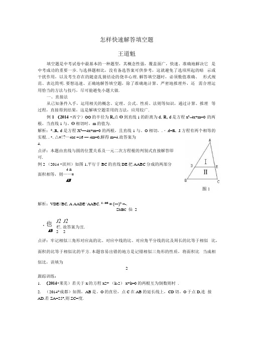 (中考数学专题)填空题的解题策略.docx