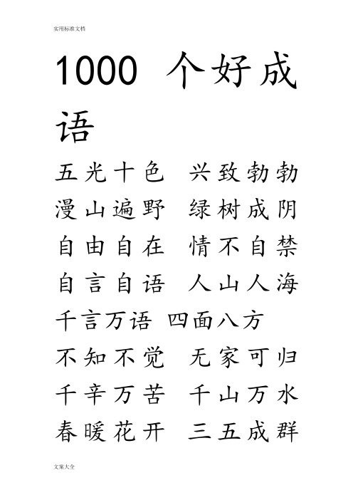 1000个好成语