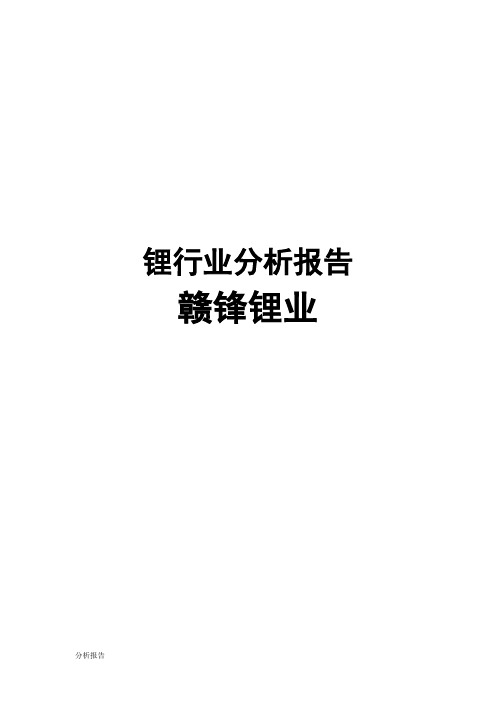 锂行业分析报告