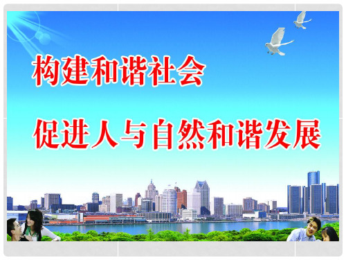 九年级政治全册 第二单元 第三课 共建美好和谐社会课