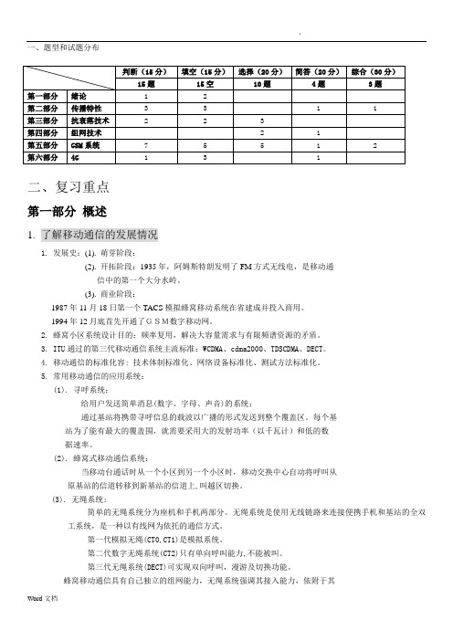 移动通信复习知识点