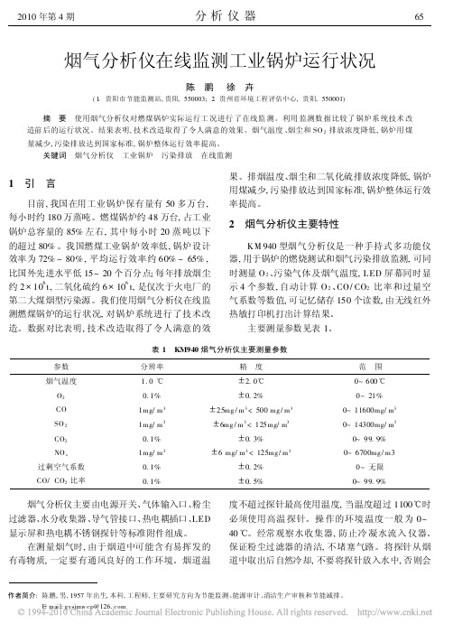 烟气分析仪在线监测工业锅炉运行状况