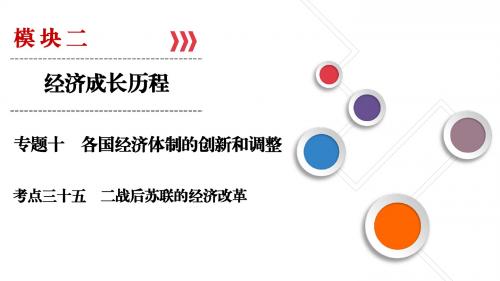 2019大一轮高考总复习历史(人民版)课件：考点35+二战后苏联的经济改革