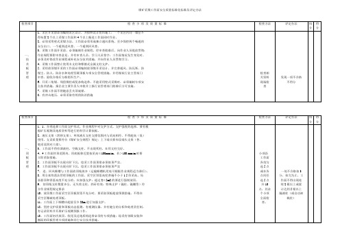 煤矿采煤工作面安全质量标准化标准及评定办法