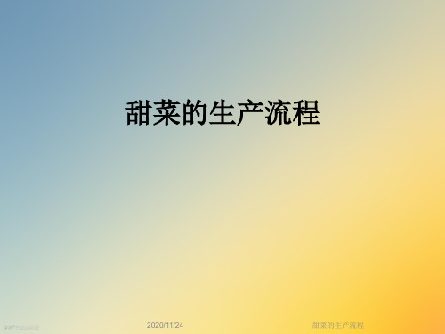 甜菜的生产流程