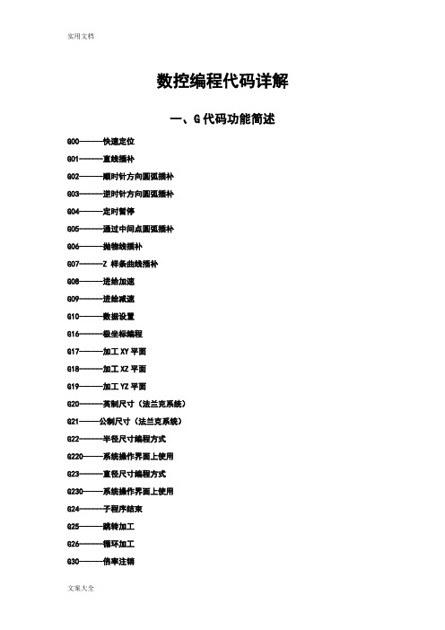 数控编程代码详解