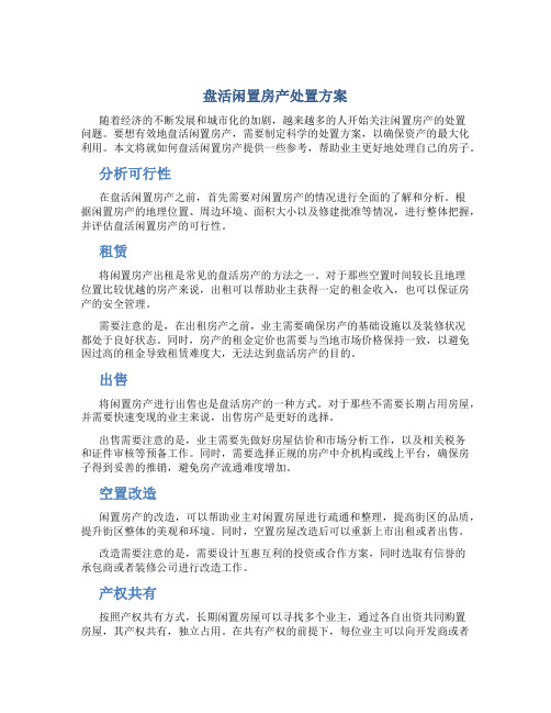 盘活闲置房产处置方案