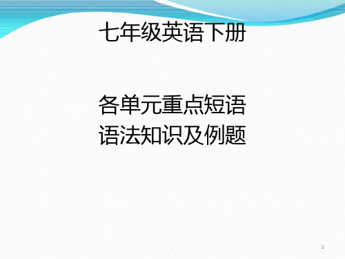 人教版七年级英语下册期中复习PPT课件