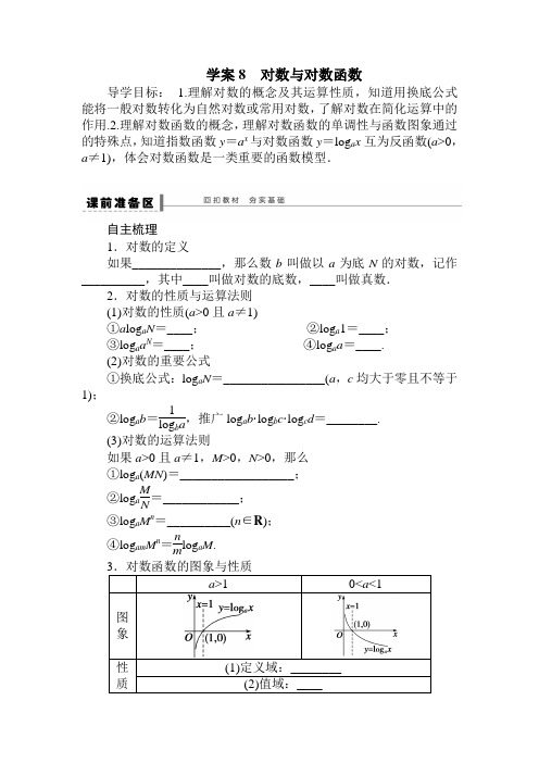 2014届高考理科学数学第一轮复习导学案7