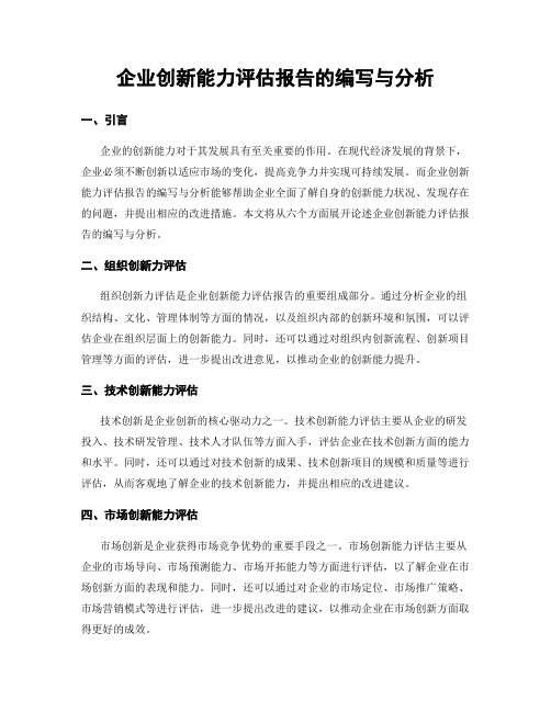 企业创新能力评估报告的编写与分析