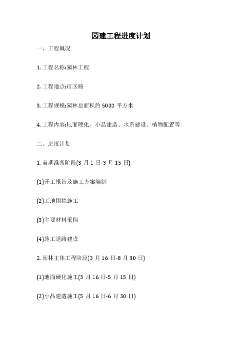 园建工程进度计划