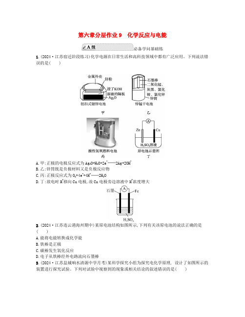 江苏专版2024_2025学年新教材高中化学分层作业9化学反应与电能新人教版必修第二册