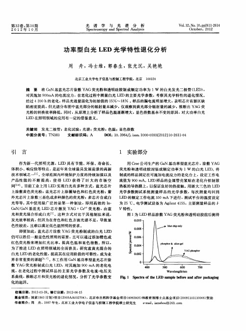 功率型白光LED光学特性退化分析