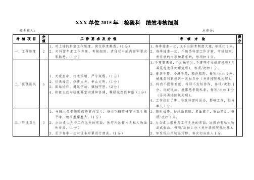 检验科绩效考核细则