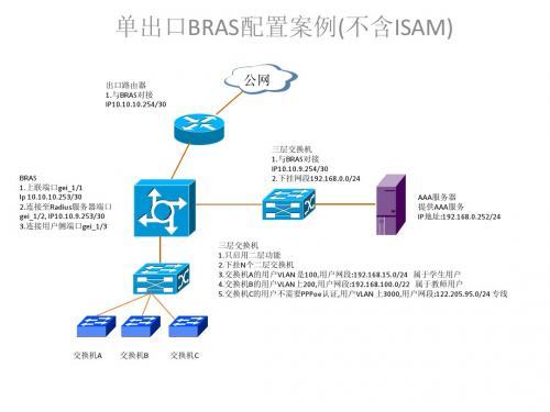 单出口BAS配置(中兴BRAS,T600,T1200配置方法)