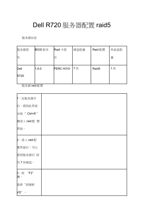 Dell服务器raid配置