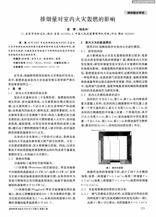 排烟量对室内火灾轰燃的影响