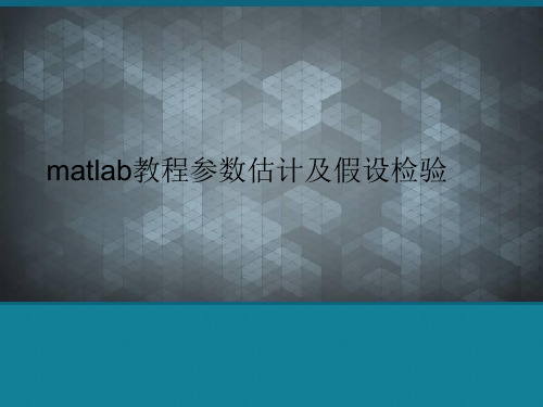 优选matlab教程参数估计及假设检验