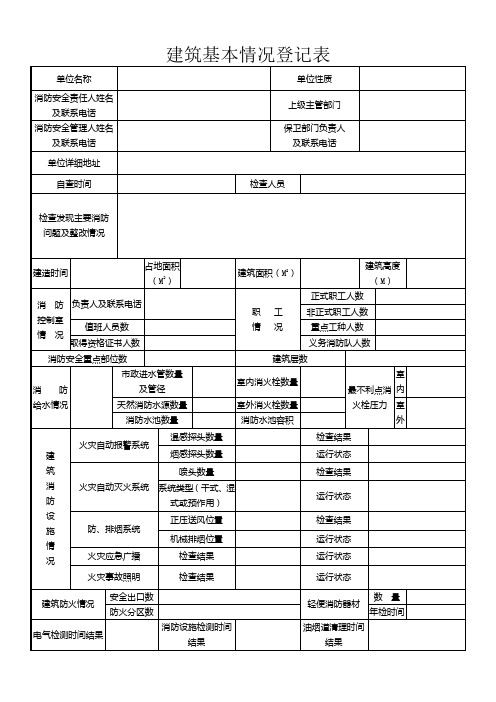 2、建筑基本情况登记表