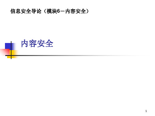 信息安全导论6内容安全学习资料