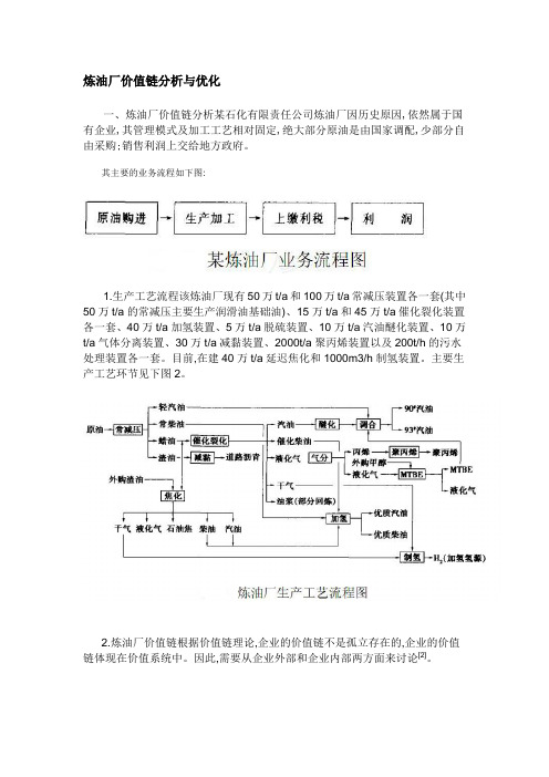 炼油厂价值链分析与优化案例(分析方法)