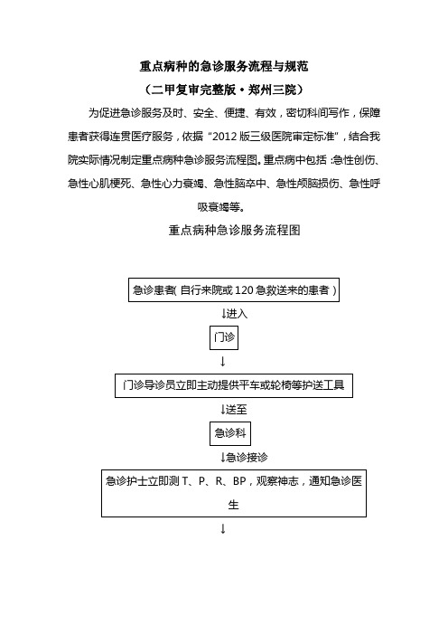 重点病种急诊服务流程与规范(二甲复审完整版)