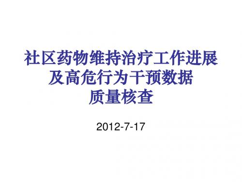 美沙酮维持治疗工作进展及高危行为干预数据质量核查0717