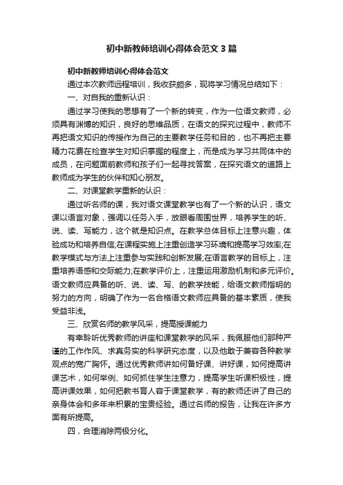 初中新教师培训心得体会范文3篇