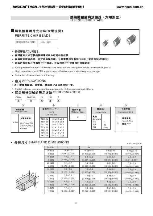 CBW系列大电流贴片磁珠规格书