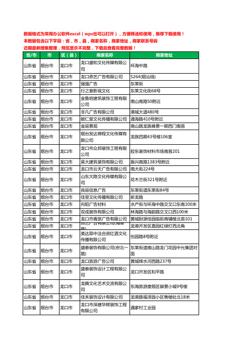 2020新版山东省烟台市龙口市文化传媒有限公司工商企业公司商家名录名单黄页联系电话号码地址大全73家