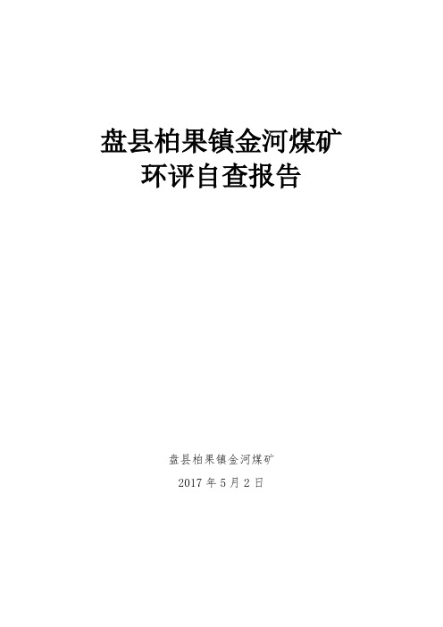 金河煤矿煤矿环评自查报告及整改方案