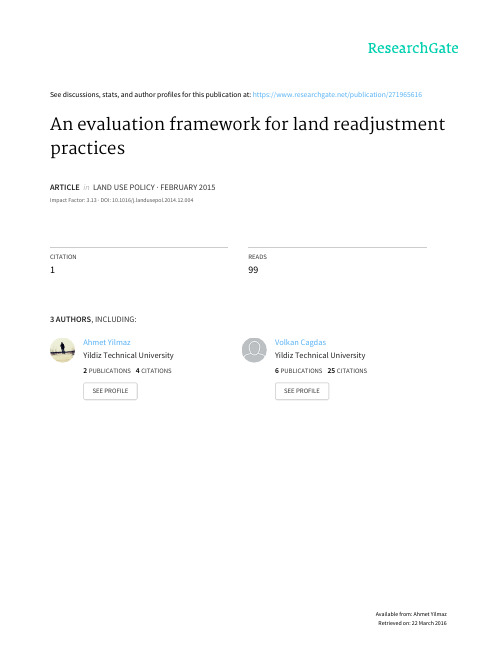 An evaluation framework for land readjustment practices