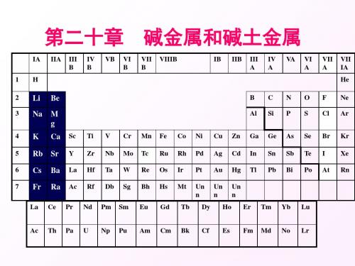 第二十章碱金属和碱土金属-PPT文档资料